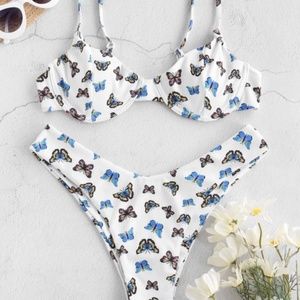ZAFUL Butterfly Print Bikini